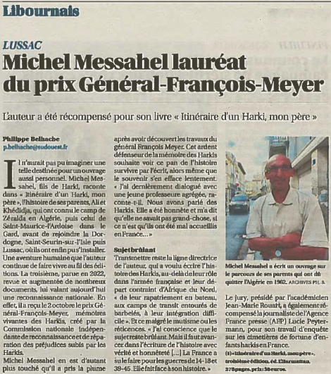Messahel, coupure presse du 29-10-2024 @Philippe Belhache/Sud-Ouest
