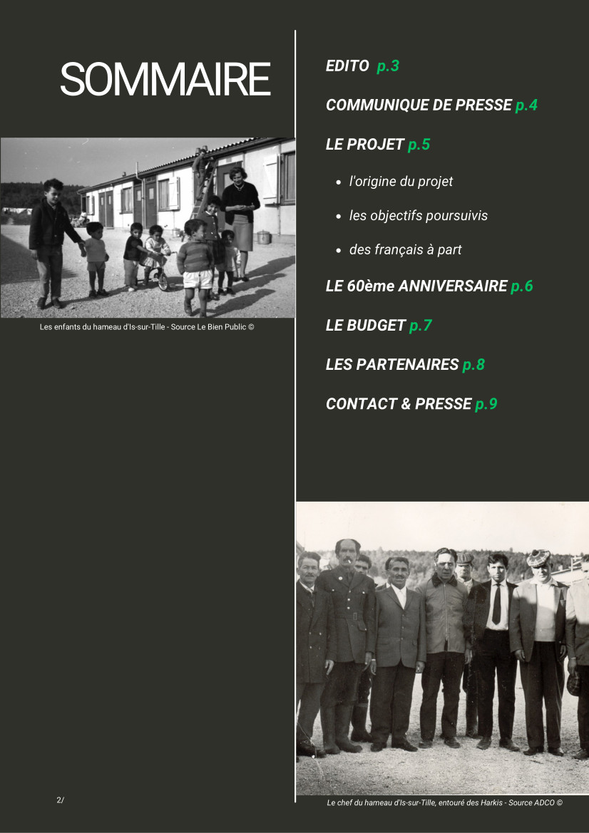 Dossier de presse à l'occasion du 60e anniversaire de l'"Arrivée des Harkis en Côte-d'Or" 1963-2023