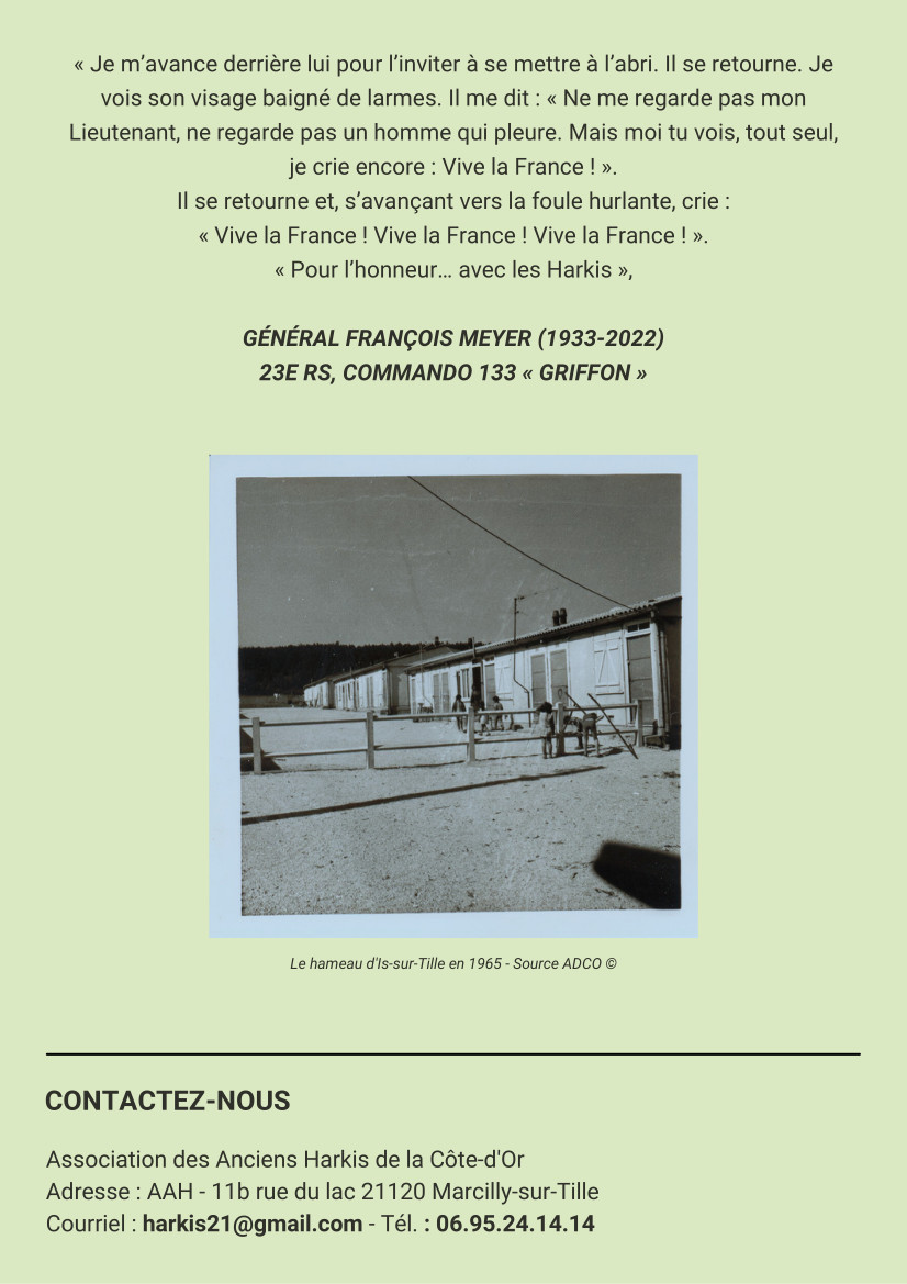 Dossier de presse à l'occasion du 60e anniversaire de l'"Arrivée des Harkis en Côte-d'Or" 1963-2023