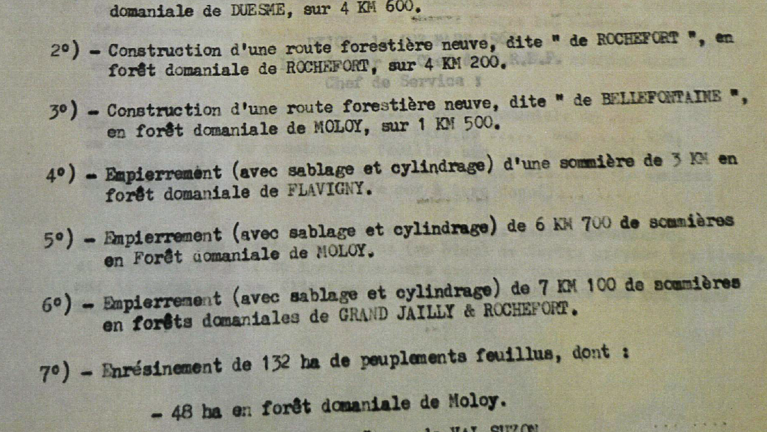 Document administratif attestant de travaux forestiers effectués par les Harkis @ Legroux / ONF