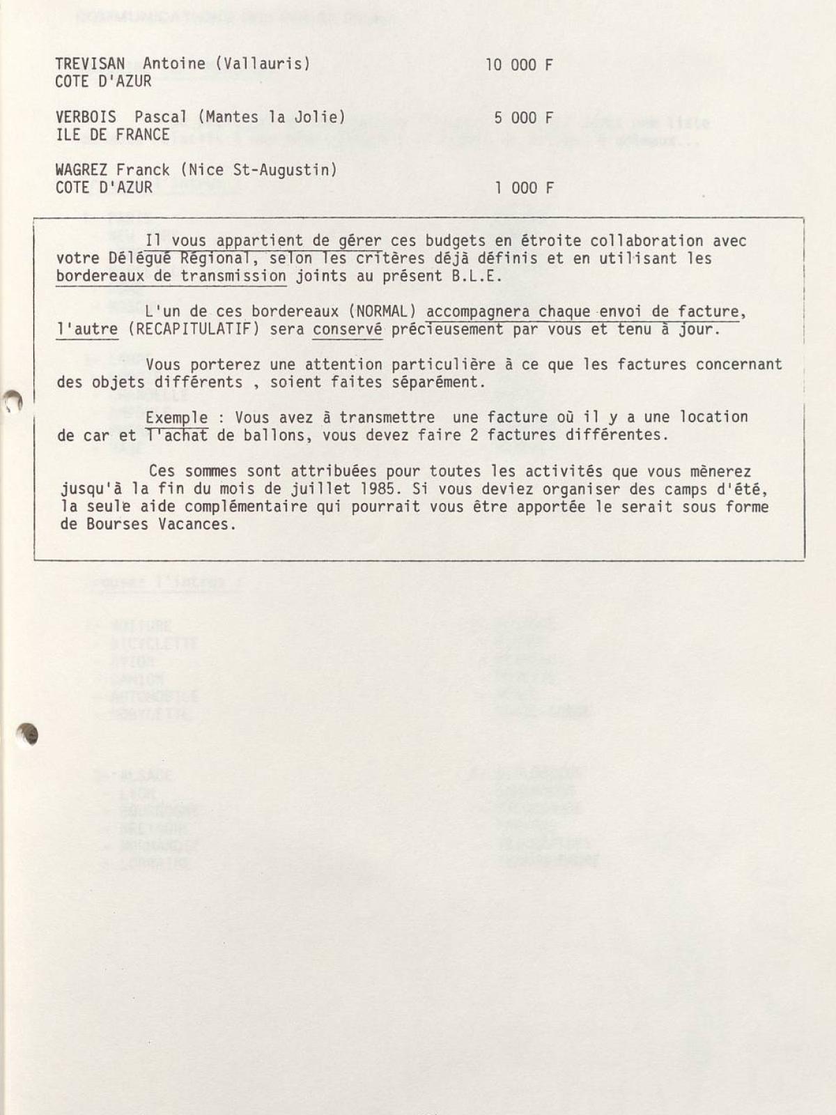 Illustration 5 : Bulletin de liaison des éducateurs (BLÉ) n°10, 19 mars 1985 (Archives nationales, 19870444/8) Illustration 5 : Bulletin de liaison des éducateurs (BLÉ) n°10, 19 mars 1985 (Archives nationales, 19870444/8)