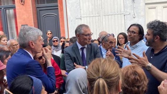 Jean-Marie Bockel et Marc Del Grande en déplacement dans les courées du Nord